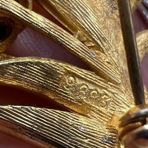 Signed Sphinx 9883 Margarita Heliotrope Rhinestone Floral Brooch Costume Jewelry - Picture 9 of 9